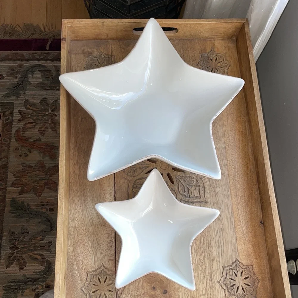 POTTERY BARN Set of 2 Rustic Star 🌟 Shaped Serving Dishes